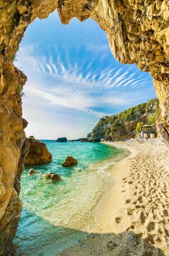 adrium Cuadro de madera de 40 x 60 cm: playa de Mylopotamos, Pelion, Grecia (149759984)