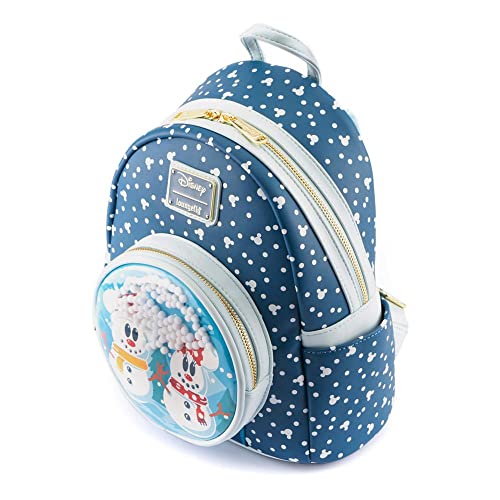 Loungefly Disney Snowman Mickey Minnie Mouse Snowglobe Womens Double Strap Shoulder Bag Purse3