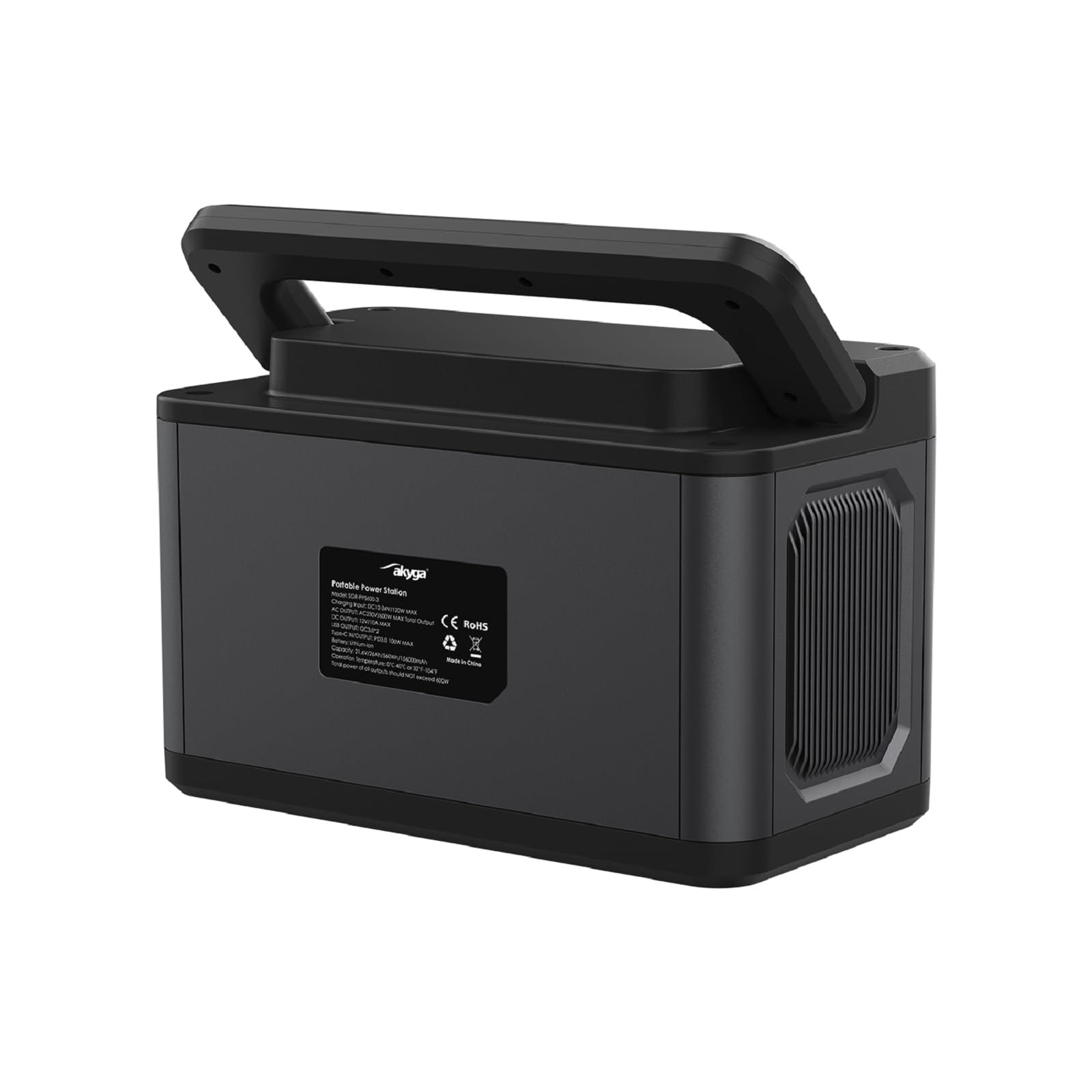Akyga Przenośna stacja Powerstation 600 W / 461 Wh AK-PS-04 CEE 7/3 + USB-C PD 100 W + 2 x USB-A QC 3.0 mobilny magazyn prądu
