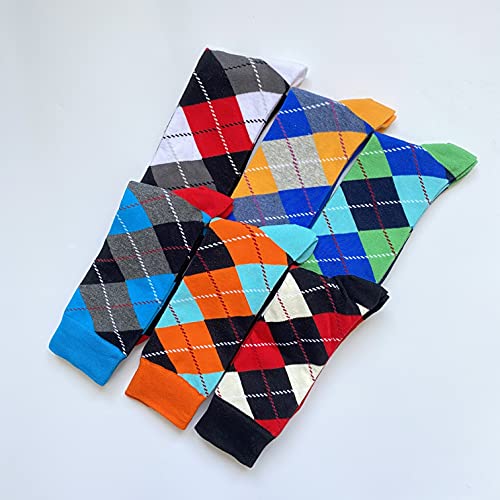 Rockbottom Men's Fun Set Dress Socks-Colorful Funny Novelty Cotton Funky Crew Socks Pack,Art Socks (21-International Grid), 7.5-12 #TOP3