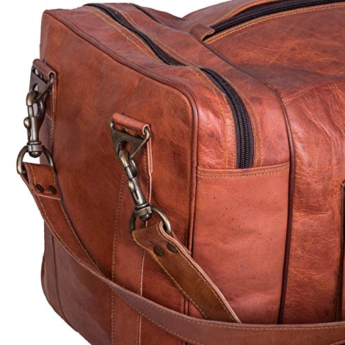 Leather Duffel Bag 32 inch Large Travel Bag Gym Sports Overnight Weekender Bag by Komal s Passion Leather (30 inch)