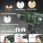 Prostormer Home Tool Kit with 8V Cordless Drill Driver, Green - Image 5