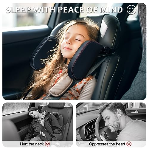 KAEFUYS Kopfstütze Auto Kinder Nackenstütze Auto Autositz Nackenstütze Verstellbare Nackenkissen Autokissen 360°Einstellbar Komfort für Erwachsene und Kinder beim Fahren oder Reisen im Auto