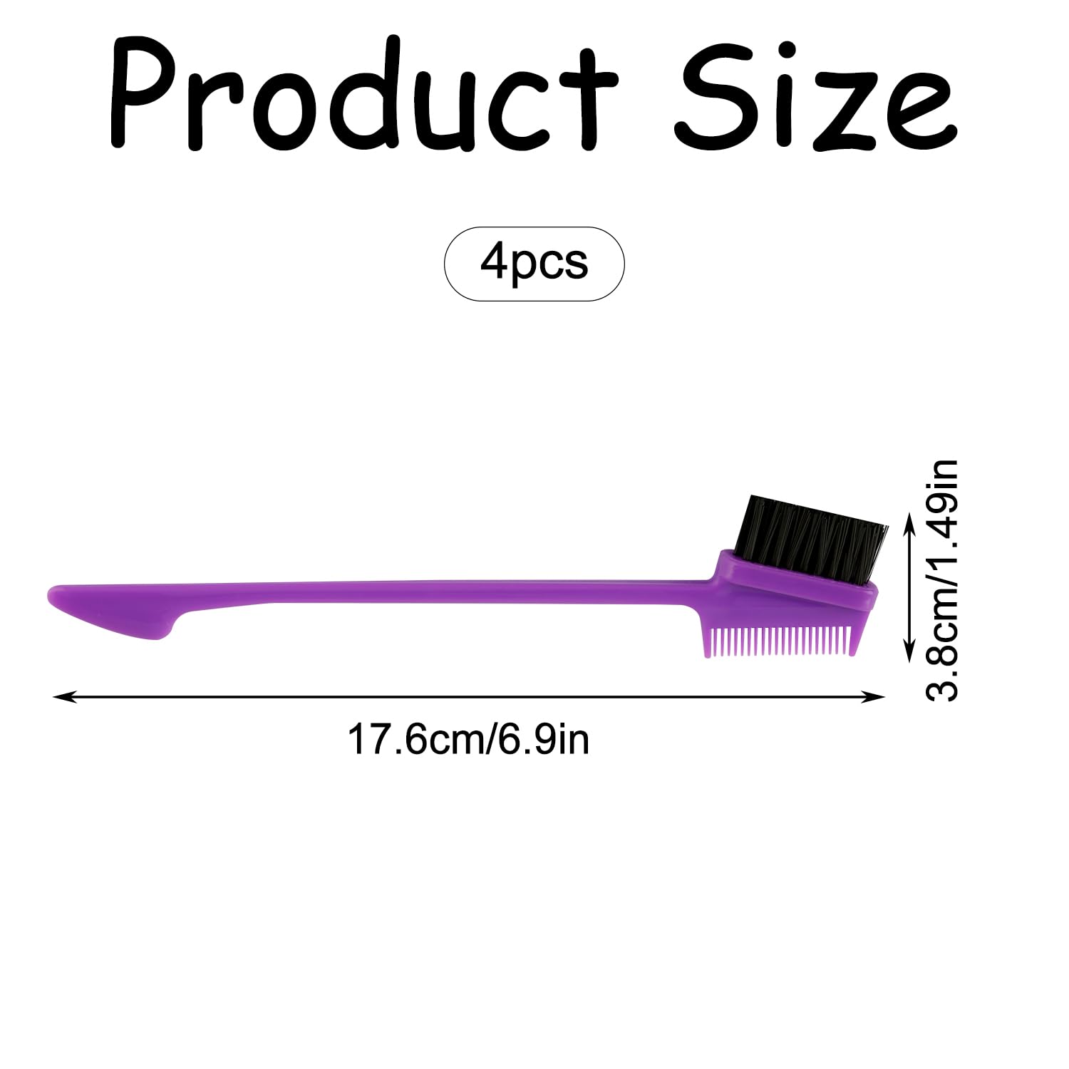 Bojueshaw 4pcs 2 in 1 Hair Edge Control Brush - Image 2