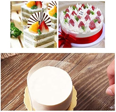 Miniatura 5 de GWHOLE Molde para tarta para collar de tiramisú, hojas de acetato, borde de mousse para pastel, tira circundante, decoración de manualidades, anillo