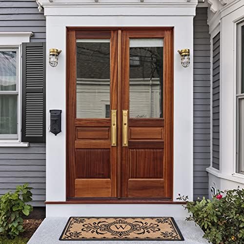 Liora Manne Dwell Doormat Non-Slip Natural Fiber Outdoor Mat-Botanical, Vine Black W 1'8" x 3'4"