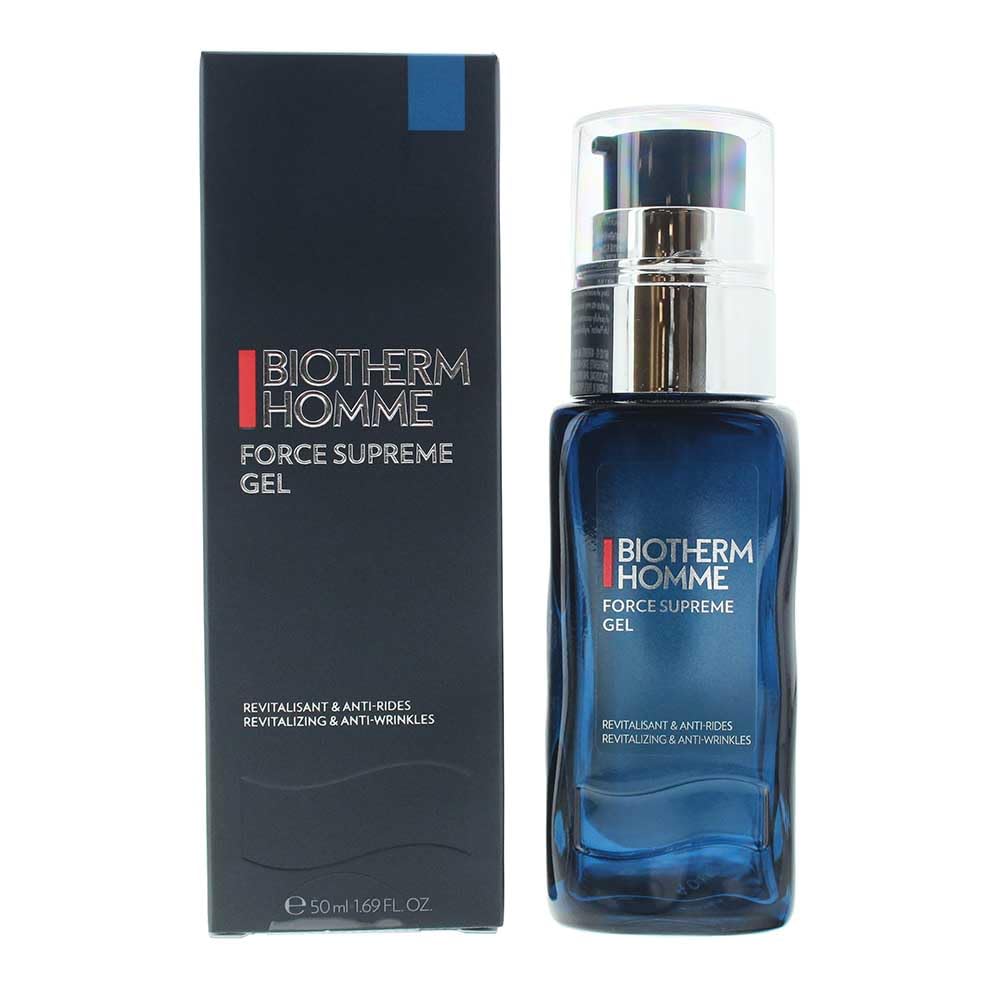 Biotherm Homme Force Supreme Gel, a Revitalizing & Anti-Aging Gel Cream for Men with Pro-Xylane and Blue Algae for Firmer Skin and Suppler Skin, Anti-Aging Skincare, 1.7 Fl. Oz.