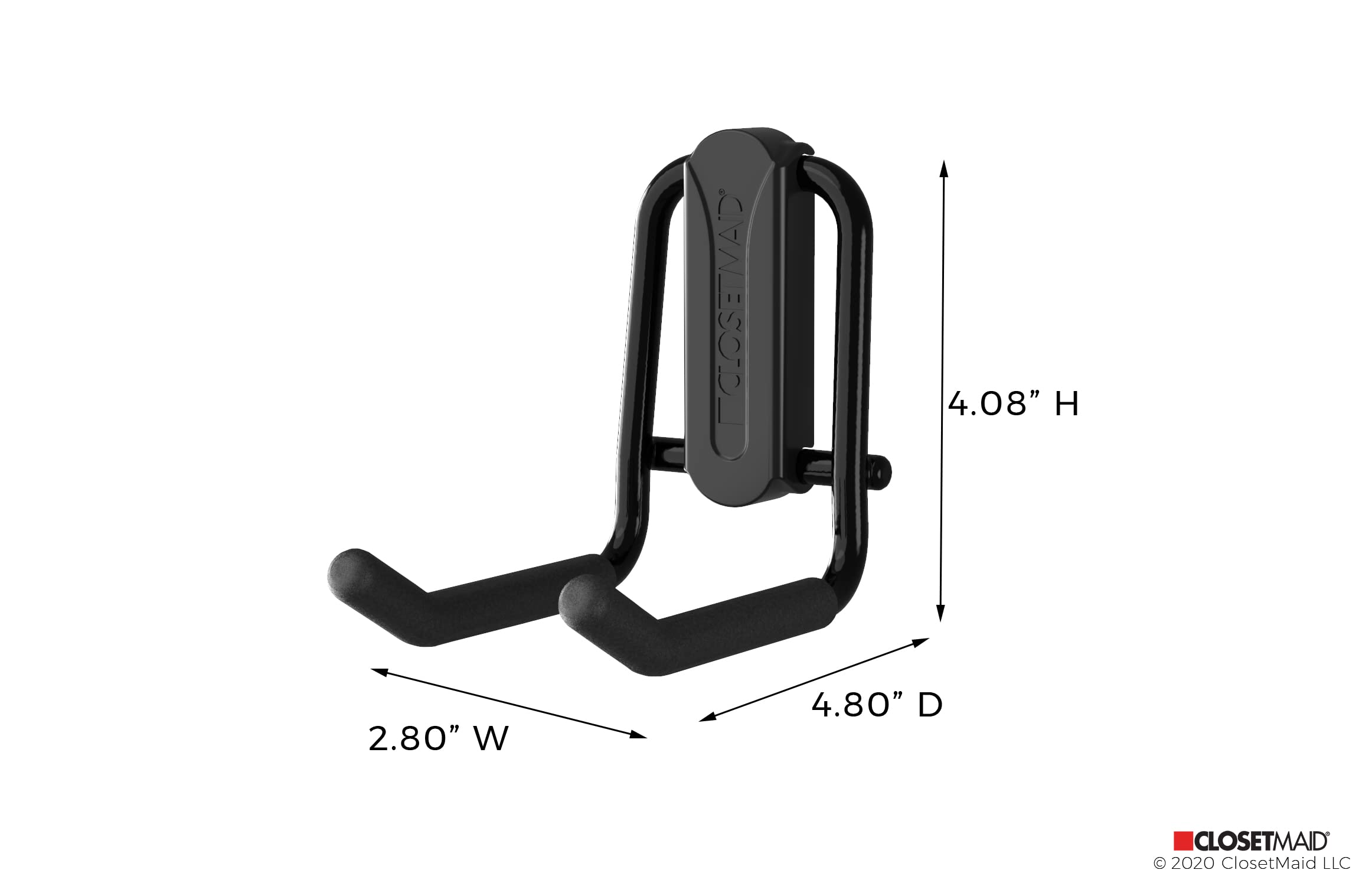 ClosetMaid MaxLoad - Paquete de 3 ganchos y perchas de garaje para montaje en pared, almacenamiento resistente para herramientas de mango largo, cables, mangueras, palas, rastrillos, escobas, color