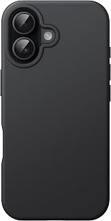 JETech Capa Silicone Líquido para iPhone 16, Preto | Toque Macio Sedoso, Proteção À Prova de Choque, Resistente a Arranhões, Forro de Microfibra