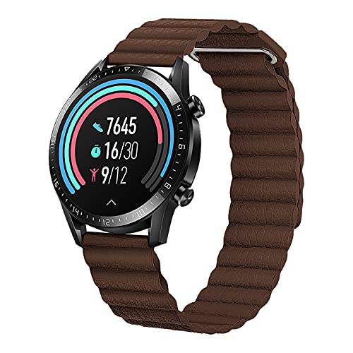 Image of ACM Watch Strap 20mm compatible with Compaq Q Watch Smartwatch | Magnetic Leather Loop Luxury Band