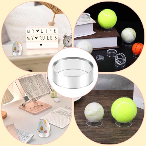 18 Stück Acryl Ringe Ball, 3 Größen Acryl Ballhalter Klar Ring Kugel Kugel Stand Rund Kunststoff Ring Ständer, Rund Display Sockel Staffelei Ballständer Für Golfball Tennis Murmeln Sammlungen Ball