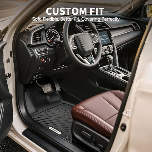 YITAMOTOR Floor Mats Compatible with 2014-2018 Chevy Silverado/GMC Sierra 1500 Crew Cab, 2015-2019 Silverado/Sierra 2500 HD/3500 HD Crew Cab, Custom Fit Liners, 1st & 2nd Row All-Weather Protection