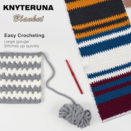 Image of #6 Super Bulky Blanket Yarn for Crocheting - 4 Skeins(Each 10.5oz /300g, 220yds /201m), Chunky Chenille Thick Plush Big Soft Yarn for Crocheting Knitting Blankets, Light Grey