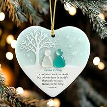 UrbanNEST Personalized Friendship See Glass Ceramic Ornament with Acrylic Pieces, Custom for Best Friend, Best Friend Christmas Ornaments, Joyfulfeel Sea Glass Art, Xmas Decorations