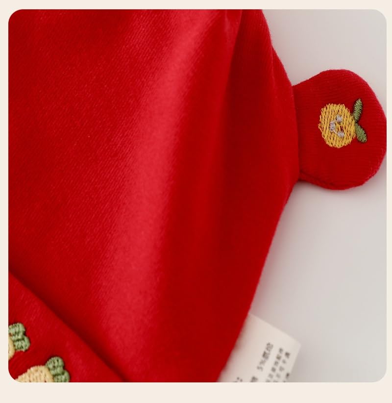 Red Warm Winter Baby Hat for Chinese New Year, Birthday, Christmas, Newborn Chinese Baby Blessing Hat Fu3