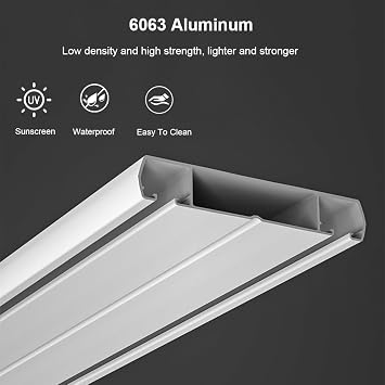 Ceiling Track For Curtains, Double Curtain Track System, Heavy Conjoined Curtain Rail, Silence Track For Living Room Bedroom Room Divider(9.8FT(300CM))