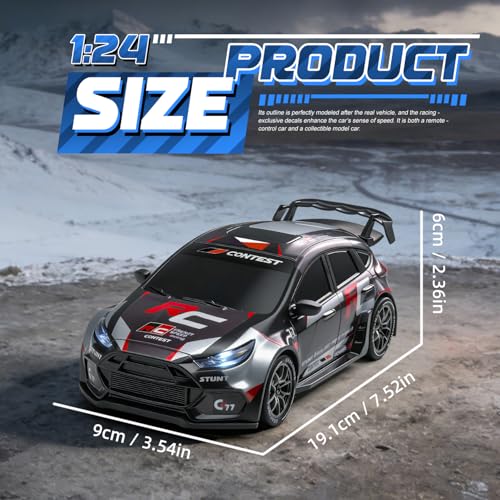 Image of RC Drift Car Purple Racing Livery 1 /24 Remote Control Car for Adult | 20KM /H 4WD Low /High Speed RC Cars with LED Lights, Extra Drifting Tires, Vehicle for Kids Boys Girls Beginners Indoor Outdoor