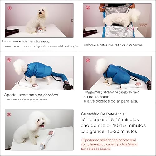 Secagem Rápida Silenciosa e Confortável para Seu Pet -Capa para Secagem de Pelo