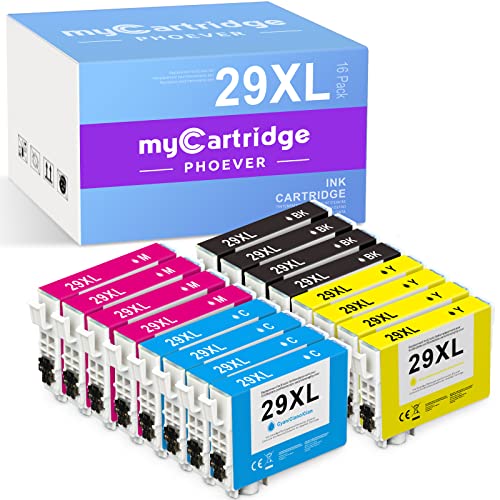 myCartridge PHOEVER Lot de 16 cartouches compatibles avec Epson 29XL 29 XL pour Epson Expression Home XP-235 XP-240 XP-245 XP-247 XP-330 XP-332 XP-335 XP-340 XP-342 XP-345 XP-430 XP-432 XP -435 Cover