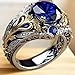 LIOYSIUT Two-Color Floral Ring - Retro Women's Sapphire Diamond Ring, 3 Carats Tanzanite, 925 Silver, Round Cut Wedding Ring, Eternal Ring, Valentine's Day Commitment Ring 10