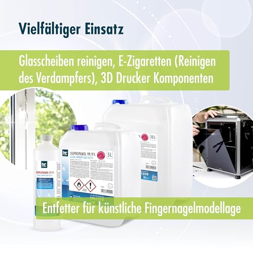 Höfer Chemie Isopropanol 99,9% 1 L - Ispopropylalkohol zur Reinigung & Entfettung - Starkes Lösungsmittel - Vielseitig Verwendbar – Ansicht 5
