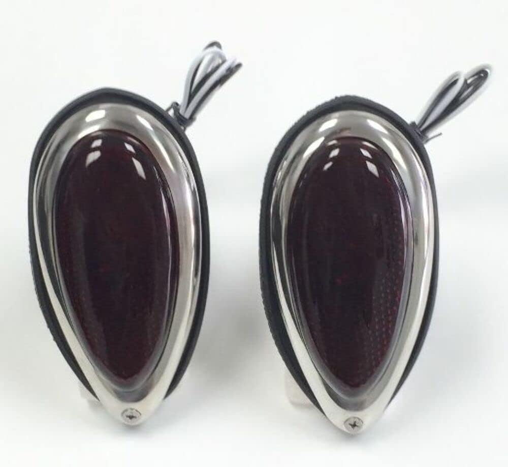 Pirate Mfg Hot Rod Tear Drop Tail Lights W/Red Glass Lens Pair