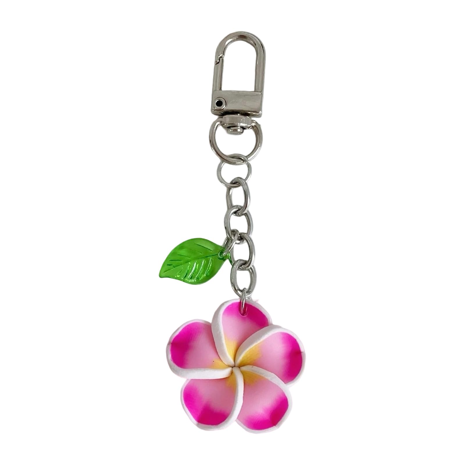 APGLSXY Playful Cartoon Eggs Flower Keychain Summers Styles Acrylic Sturdy Decorative Accessory for Keys Backpacks Bags Lovely Cartoon Frangipani Keychain