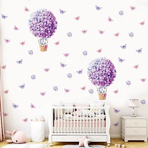 Qucheng Elephant Wall Decal Stickers Kids Toddler Purple Balloon Bedroom Removable Stickers Decor Nursery Playroom Large Vinyl Waterproof Wall Decoration #TOP23
