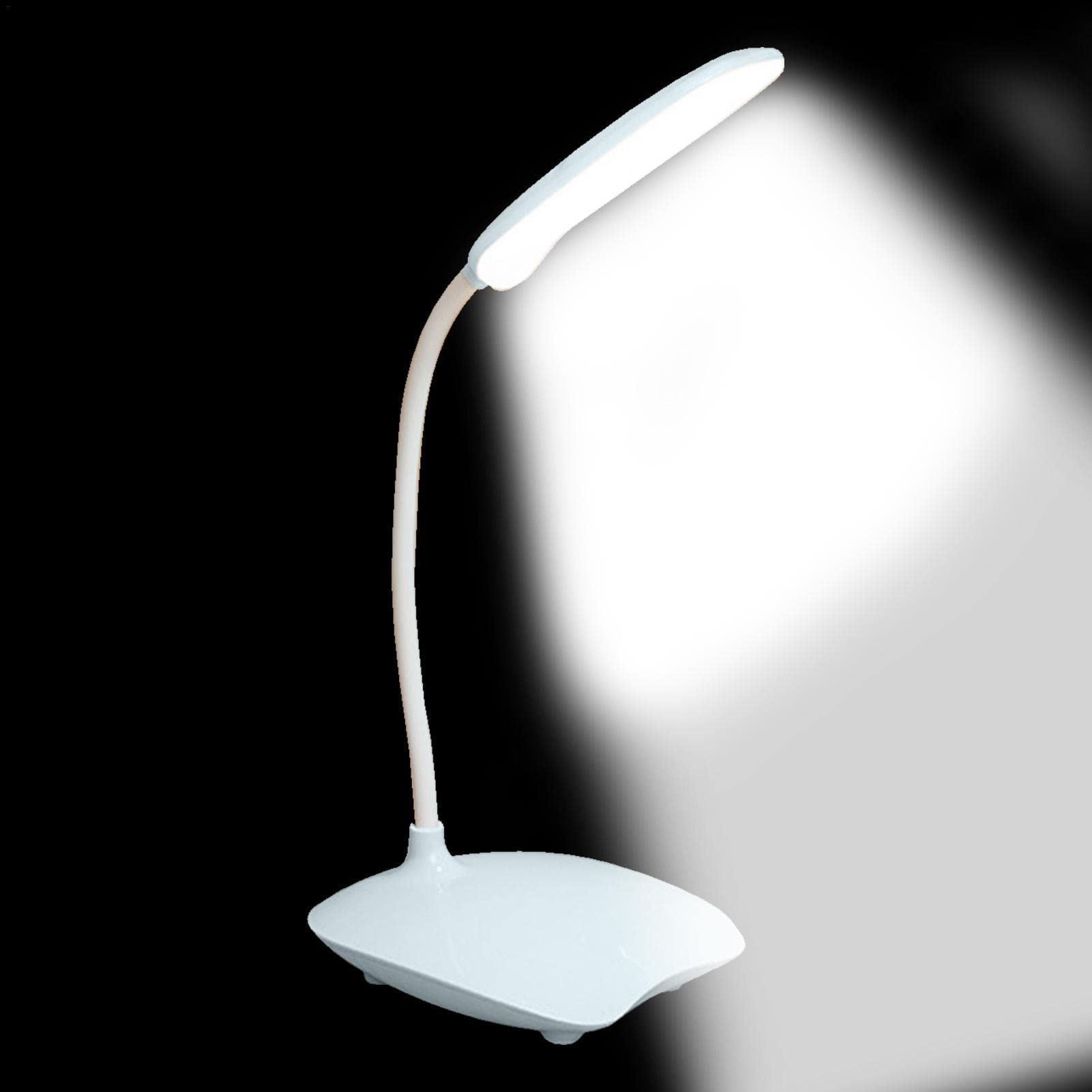 LED Desk Lamp - 360 Degree Flexible Gooseneck LED Desk Light | 4W 3 Modes Small Desk Lamp with USB Charging Port, Rechargeable Table Light