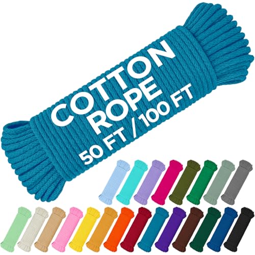 TECEUM Cotton Rope 3/16” (5 mm) – 100 FT –...