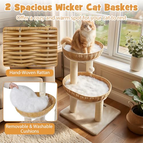 PETSITE Árbol para Gatos 30 pulgadas con Rattan PE miniatura 4