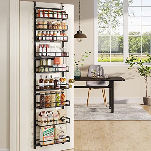 1Easylife Over The Door Pantry Organizer: 9-Tier Pantry Door Organizer Adjustable, Hevy Duty Metal Hanging Spice Rack, Pantry Organization And Storage Behind Door With 9 Basket For Kitchen #TOP7