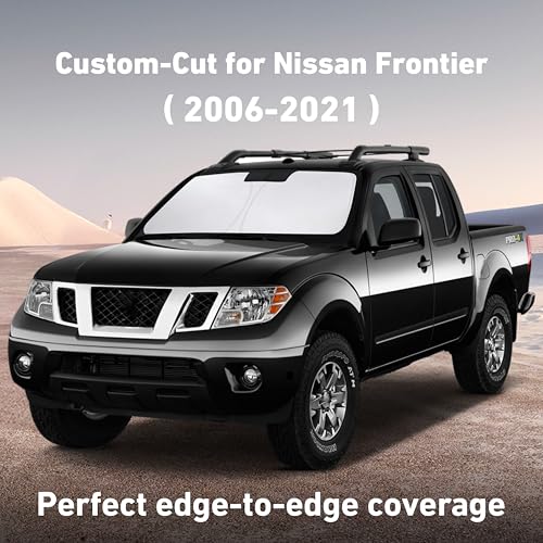 Image of EcoNour Windshield Sunshade Compatible for Nissan Frontier 2006-2019 2020 2021, Sun Visor for Front Windshield & Window Sun Shade Cover, UV Heat Blocker & Protector, Car Accessories