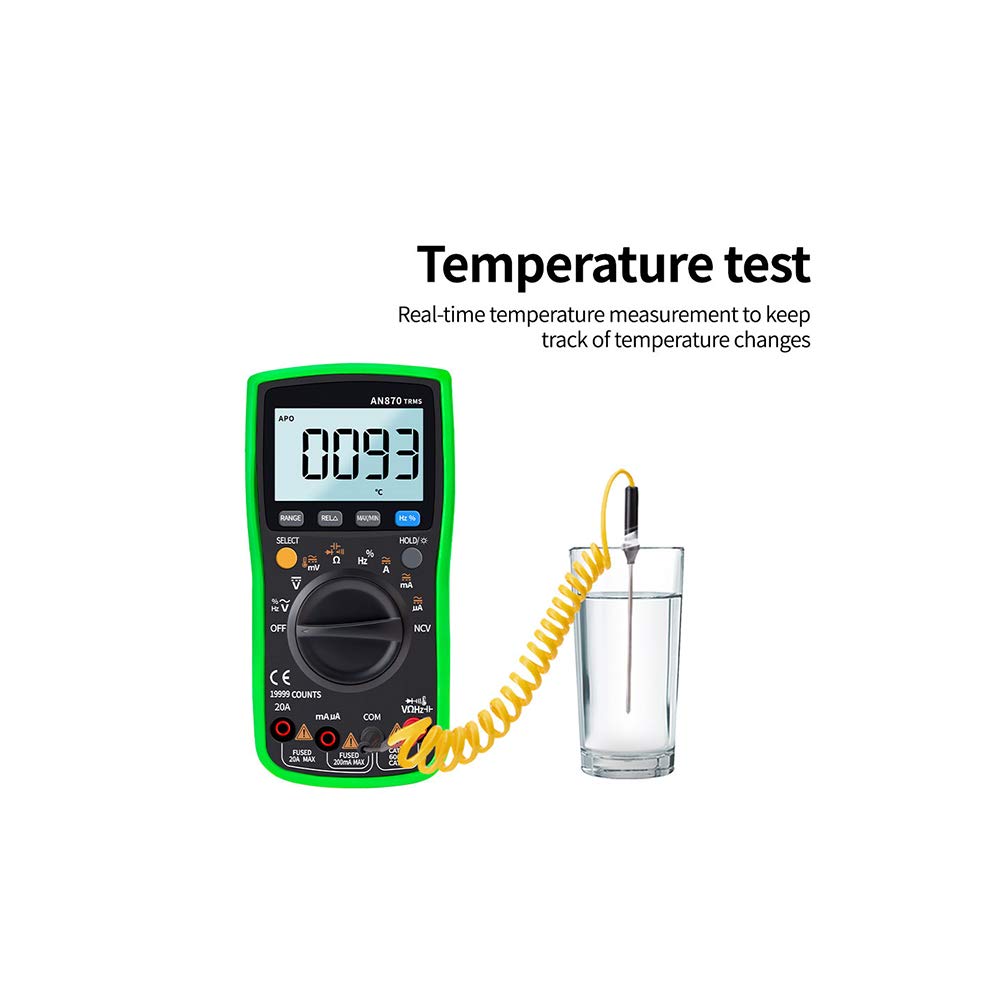 AN870 multimètre numérique 19.999 comptes TRMS testeur transistor multimètre voltímetro compteur de capacité Profesional