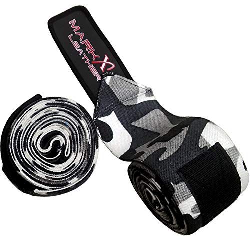 Mark X Leather Gym Weight Lifting Squats Exercise Support Knee Wraps