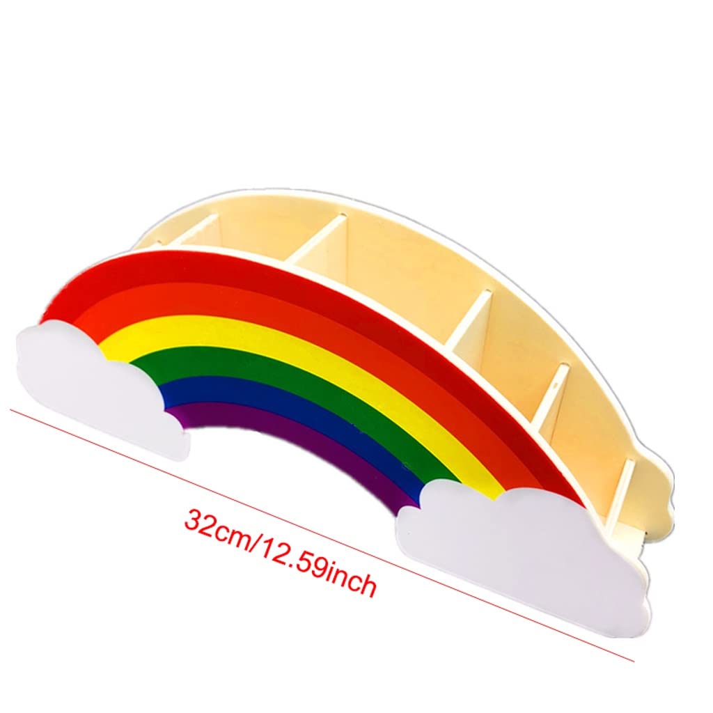 Przybory Szkolne Drewniany uchwyt do długopis Kreatywny Rainbow Desktop Stacjonarny Organizator Wielofunkcyjny Uzupełnianie Ołówek Uchwyt biura Przechowywania