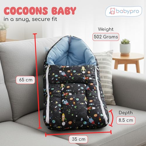 Image of BabyPro 3-in-1 Baby Sleeping Bag, Carry Nest & Mattress, Travel Baby Bed for Newborns (0 to 6 Months)