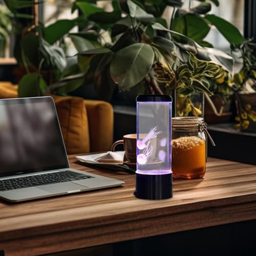 Lampe de chevet méduse aux modes d'éclairage colorés et télécommande sans fil