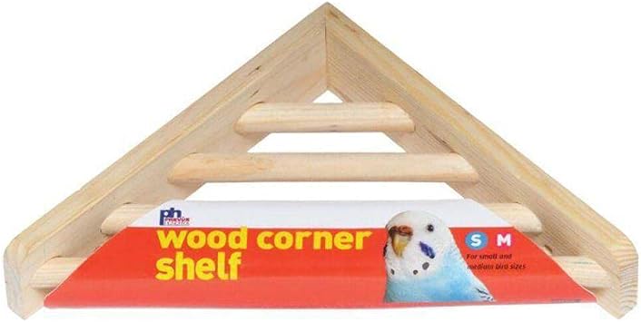 Prevue Pet Products Wood Corner Shelf Platform for Bird Cages - Ladder Perch Ideal for Parakeets, Canaries, Cockatiels, Loveb