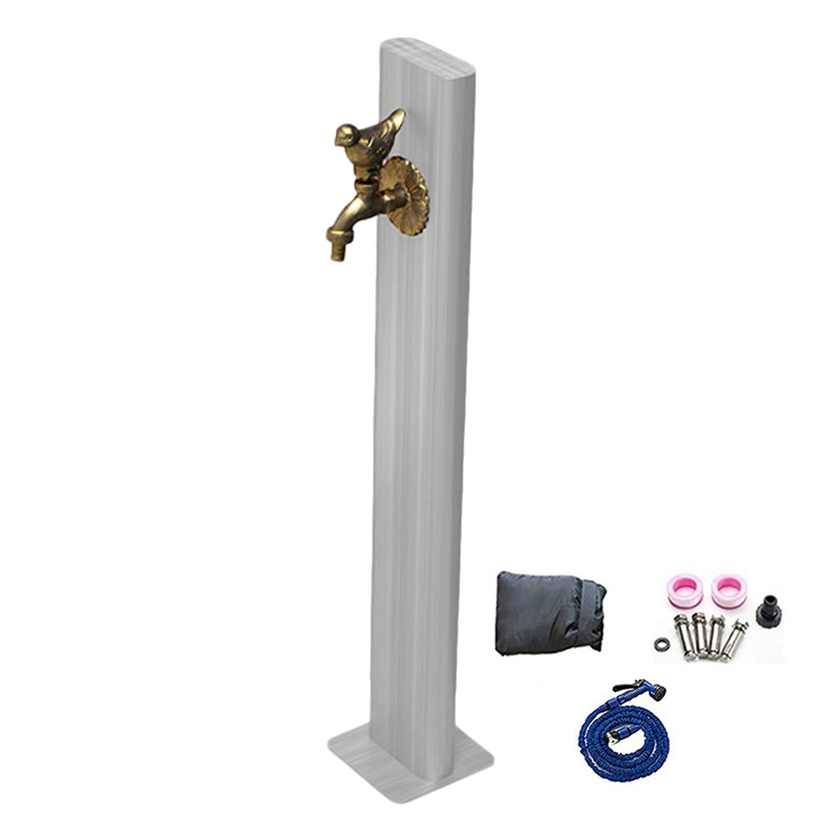 Freestanding Floor Mounted Hydrant Water Tap, 304 Stainless Steel Garden Water Column with Faucet, Side Water Inlet, Yard Hydrant for Irrigation