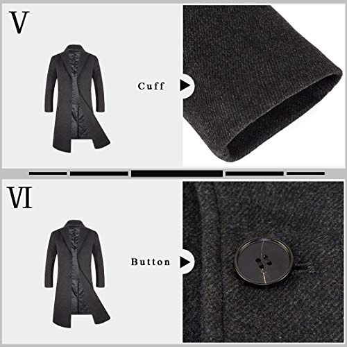 APTRO Mens Coats Thick Wool Coats Winter Jacket Long Elegant Outwear Slim Fit Trench Coat 1817 Grey M steampunk buy now online