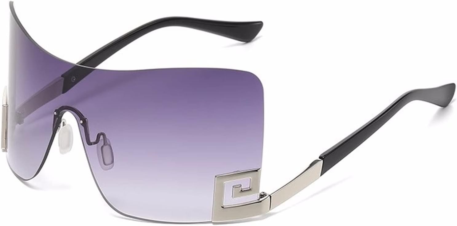 Sunglasses for Women Large Frame Sunglasses Personality Street Shooting Sunglasses for Fishing Driving(Color:Gradient Gray)