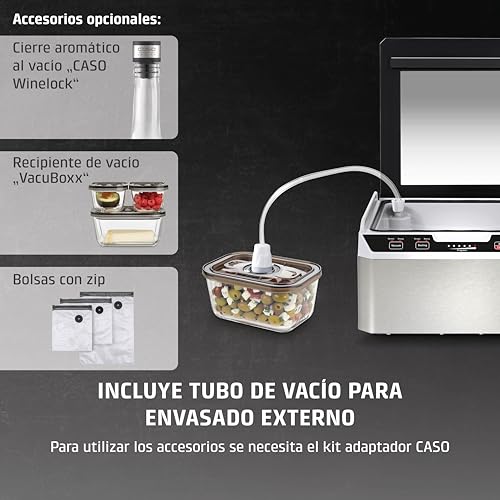 CASO VacuChef 40 - Envasadora al vacío profesional de cámara compacta - Potente capacidad de vacío de 70 L/min - Cámara con capacidad de 3 litros - acero inoxidable - imagen 6