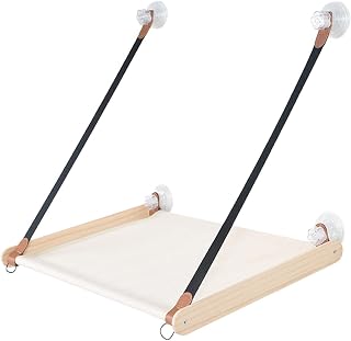 Cat Window Perch - Wooden Frame Foldable Hammock | Suction Cup Bed | Space | Kitten Window Bed - Oxford Cloth Wooden | Glass Mounted Lounger | Foldable Relaxation Spot For Apartment Home Restin