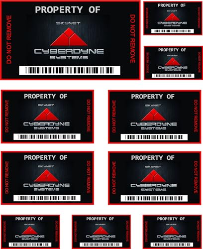 Cyberdyne Systems/Skynet Property of Asset Stickers/Labels 10 Stickers 3 Different Sizes by Dead Head Props