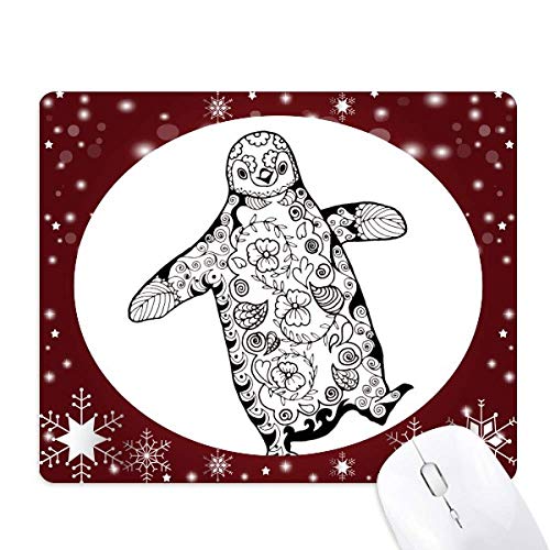 Tapis de souris pingouin pour éviter la fatigue du poignet avec style sketch d'hiver