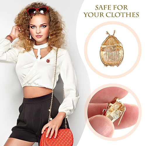 Image of Abaodam 12Pcs Ladybug Brooch Pins Small Lapel Pins for Women Insect Brooch Creative Clothing Corsage Party Accessories for Girls Ladies