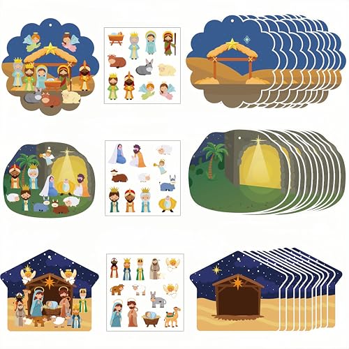 30 Sets Nativity Sticker Set, Make a Nativity Sticker Scene,