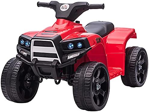 HOMCOM 6V Kids Electric Ride on Car ATV Toy Quad Bike With Headlights for Toddlers 18-36 months Red