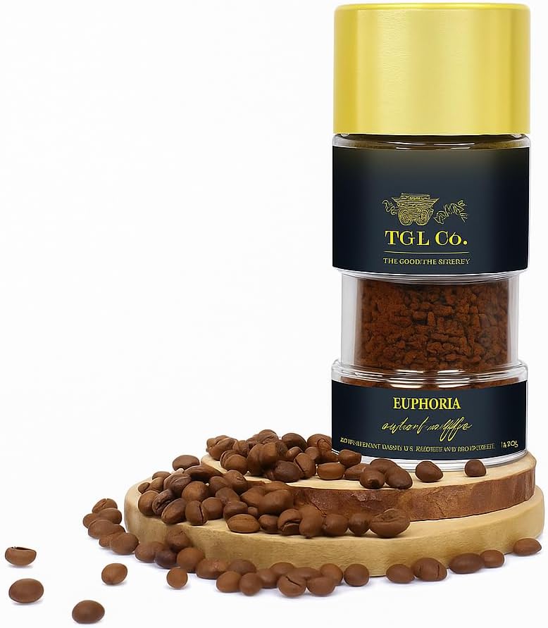 TGL Euphoria Instant Strong Coffee (100 gm) | Premium Blend of Classic Arabica & Robusta Coffee Beans | Hot & Cold Coffee | Rich & Smooth taste | Espresso, Latte & Cappuccino